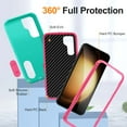 thumbnail image 2 of Stand Case for Samsung Galaxy S23 FE with Metal Kickstand Hard PC & TPU Back Shockproof [Military Grade Protection] Heavy Duty Rugged Hybird Protective Cover for Samsung Galaxy S23 FE, Mint+Rose, 2 of 9