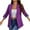 Purple, variant on jsaierl Womens Business Attire Solid Color Roll Up Long Sleeve Pocket Cardigan Blazer Jacket Top