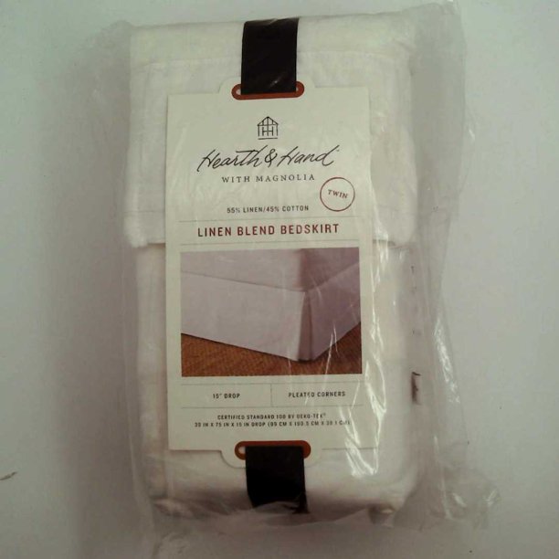 Bedskirt Linen Blend Sour Cream Hearth & Hand with Magnolia Twin