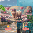 thumbnail image 5 of 1 Pcs 2D Flat License Plate Covers & Frames, Cow with Flower For Decorative Front, Waterproof For Decoration Aluminum License Plate Covers & Frames Cover For Men Women, 12" X 6", 5 of 7