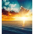 thumbnail image 3 of Sunset Duvet Cover Set, Long Exposure Horizon Panorama over Ocean Dramatic Sky Dusk Serene Image, Decorative 3 Piece Bedding Set with 2 Pillow Shams, King Size, Yellow Blue, by Ambesonne, 3 of 3