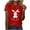 Red, variant on Womens Easter Tops 2025 Summer Fashionable Short-Sleeved T-Shirt with Round Neck and Graphic Print