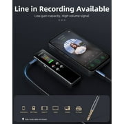 MECHEN V01 64GB Digital Voice Recorder with Password, Playback, USB, and Noise Reduction - Professional Dictaphone Sound Tape Recorder and MP3 Player Black