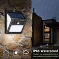 thumbnail image 4 of Lishi Solar Motion Sensor Lights, 4 Pack Waterproof Solar Powered Lights with 144 LEDs, 3 Modes Spotlight for Outdoor Security, 4 of 5