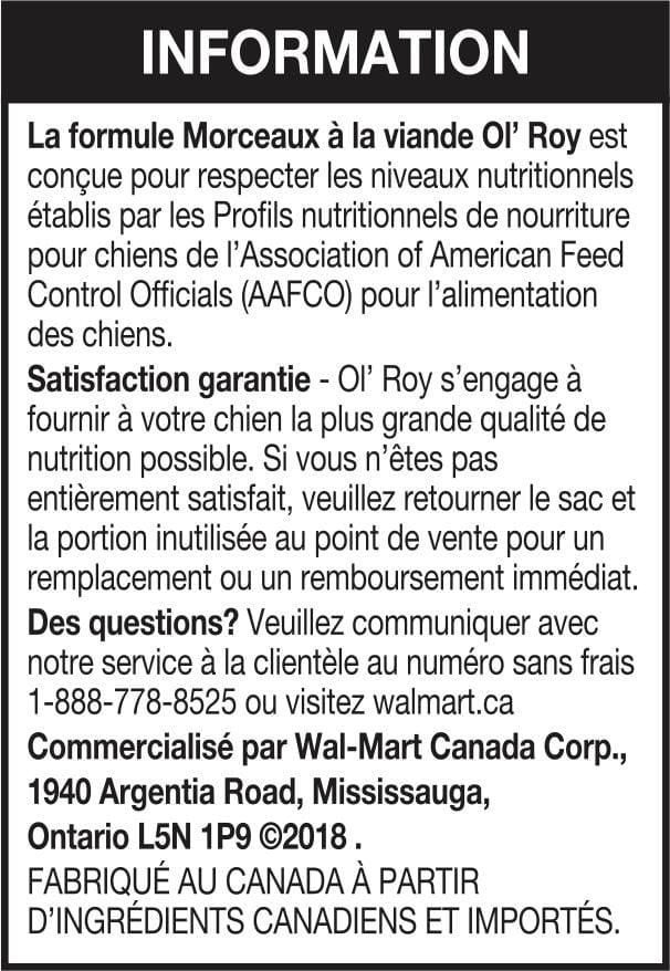 Ol' Roy Morceauz à la viande et sauce - Nourriture sèche pour chiens adultes