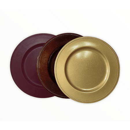 

Momentum Brand Fall Harvest Thanksgiving Holiday 12 Charger Plates; Set of 3 Colors