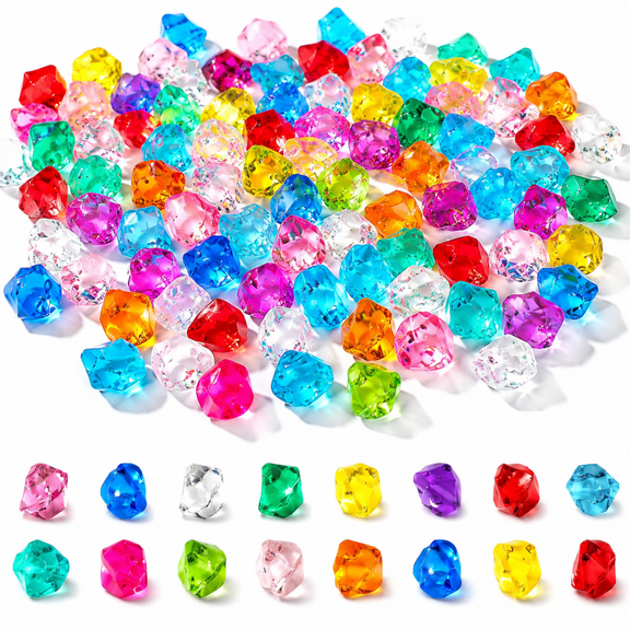 400Pcs Multicolor Acrylic Granule Decorations – for Vase Fillers, Wedding Decor, Table Scatter & Crafts