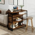 thumbnail image 4 of Costway Kitchen Island, 4-Tier Mini Bar Table Height Pub Table with Footrest, Wine Rack, 4 of 10