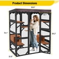 thumbnail image 3 of Aivituvin Catio Outdoor Cat Enclosure Large Wooden Cat Cage Condo Playpen for Multiple Cats Waterproof Cover for Indoor Outdoor (Black), 3 of 8