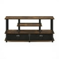 thumbnail image 3 of Furinno JAYA Large TV Stand for up to 55-Inch TV with Storage Bin, Amber Pine/Black/Black, 3 of 5
