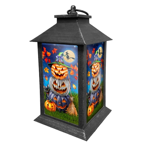Briarwood Lane Lantern 13.5" x 5.5" x 5.5" Halloween Pumpkin Stack For Halloween Lantern
