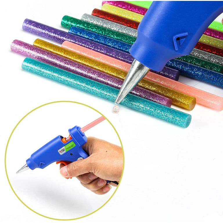 URlighting Hot Glue Gun Sticks(60 Pcs) 12 Color Glitter Hot Adhesive Melt Glue  Gun Sticks Mini Size 0.27 inch by 3.93 inch