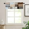 thumbnail image 3 of Brown Beige Color Blocks Valances for Windows Farmhouse Kitchen Curtains Valances Rod Pocket Valance Curtains for Kitchen Windows Abstract Oil Painting Art Window Valances for Bathroom 60"x18", 3 of 6