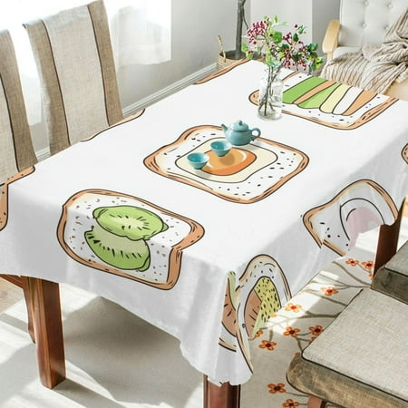 

Yayeee Tablecloths for Rectangular Tables 54 x 72 inch Party Table Cover Toasts Pattern