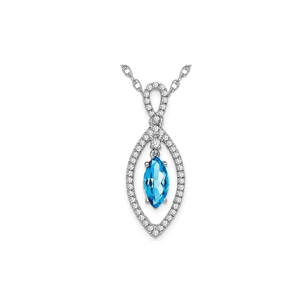 Gem And Harmony - 1.25 Carat (Ctw) Marquise Blue Topaz Infinity with