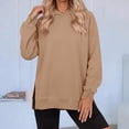 thumbnail image 5 of VBVC Women's Side Slit Long Sleeve Hoodie , Ladies' Lightweight Fall Winter Top , Loose Fit Workout Pullover For Women, S-2XL, 5 of 7