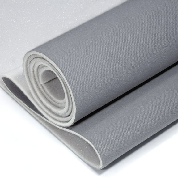 Hiksuky Auto Headliner Fabric 96“ L × 60” W Ultra-Fine Velvet with Foam Backing - Tube Packaging - Gray Interior Replacement Material for Car/Truck/SUV/RV Roof - Home Repair/DIY Headliner Material