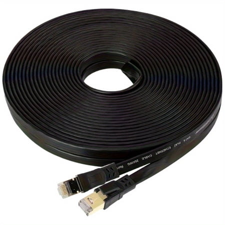50FT CAT8 High Speed Ethernet Cable, 40Gbps 2000MHz Network Cord with RJ45 Connectors, Professional LAN Cable Compatible with Gaming Consoles, Modems, Routers, PC, PS5, Xbox, Black & White Optional