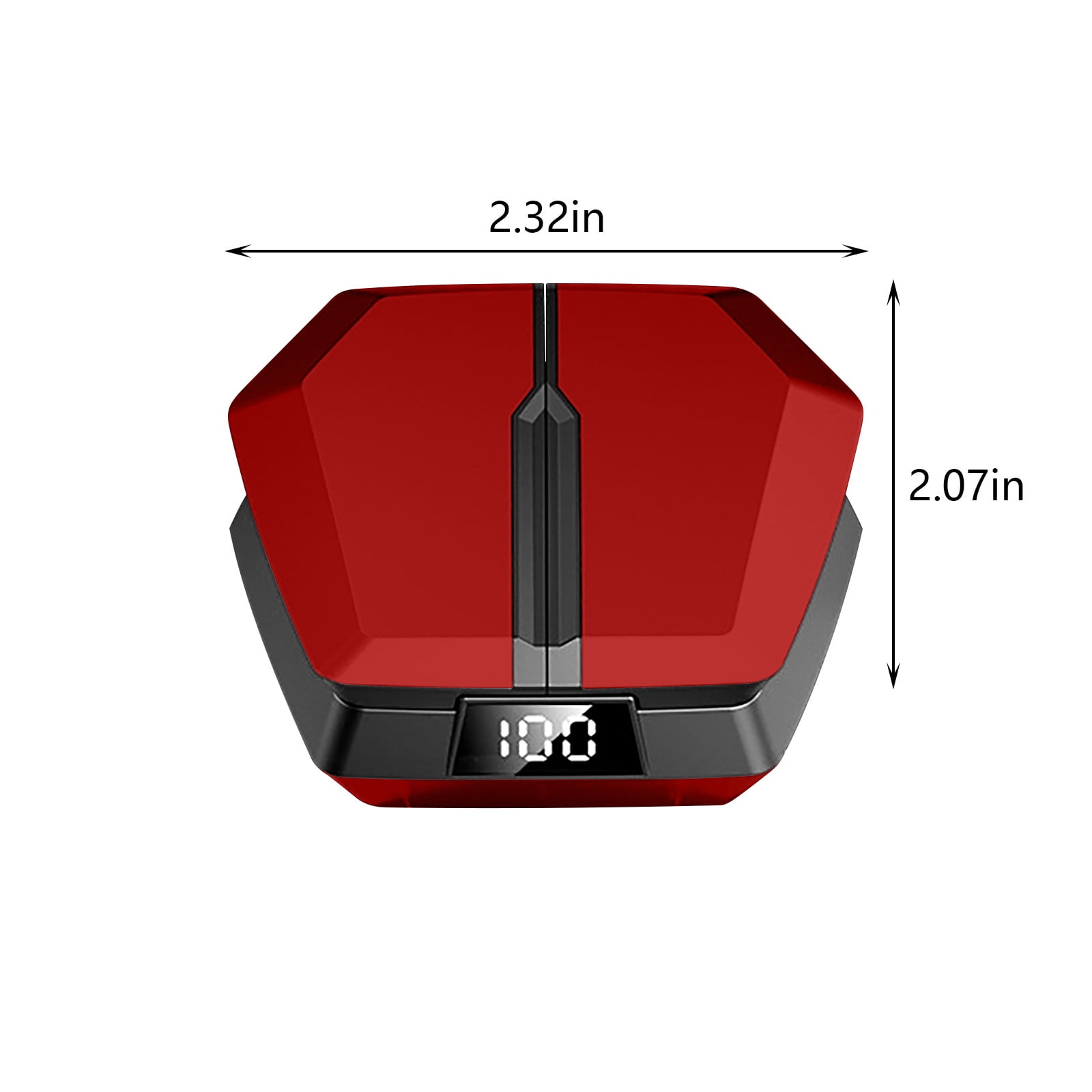Bluetooth Headphones True Wireless Earbuds 60H Playback LED Power Display Earphones with Wireless Charging Case IPX5 Waterproof in-Ear Earbuds with Mic for TV Smart Phone Laptop Computer Sports - Red