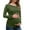 Army Green, variant on Womens Maternity Shirts Fall Long Sleeve Crew Neck T-Shirts Pregnancy Shirts Side Ruched Tunic Casual Mama Tops