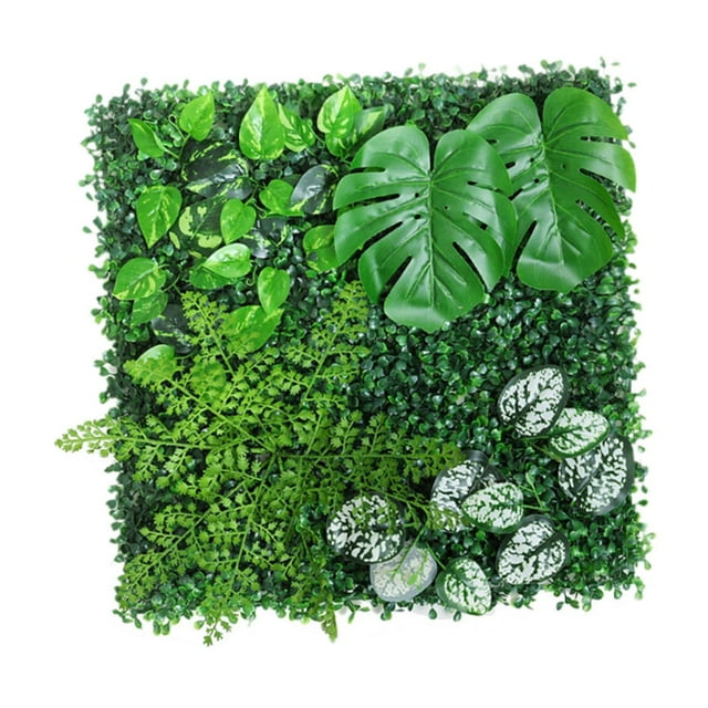 veasfak 19"x 19" Artificial Grass Wall Panel Green Greenery Backdrop for Garden Home D