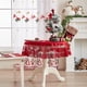 thumbnail image 5 of Mesa de Navidad Runner Ronda Mantel Rojo Encaje Fiesta Decoración Mantel, Poliéster Rojo 39.37x39.37In, Decoraciones de la Mesa de Navidad, 5 of 6