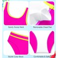 thumbnail image 5 of Girls Swimsuit Double Strap High Waist Sporty Bikini Swimsuits Swim Cover Up Skirt 3 Piece Set Swim Suits for Teens Size 11-12, 5 of 5