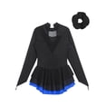 thumbnail image 5 of TiaoBug Kids Girls Figure Skating Dance Dress Rhinestone Gymnastics Leotard Dresses with Hair Band Royal Blue 10, 5 of 6