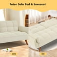 thumbnail image 4 of Mydepot Convertible Futon Sofa Bed, Adjustable Couch Sleeper Modern Fabric Recliner Reversible Loveseat Folding Daybed Guest Bed, Armrests, Beige, 4 of 7