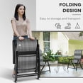 thumbnail image 4 of Outsunny Ensemble de 2 Chaises Pliantes d'Extérieur en Osier avec Dossier Réglable, 4 of 10