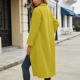thumbnail image 3 of 2026 New Pea Coats For Women Winter Classic Lapel Open Front Long Overcoat Comfy Wool Blend Long Sleeve Oversized Trench Coat(Yellow,XXL), 3 of 5