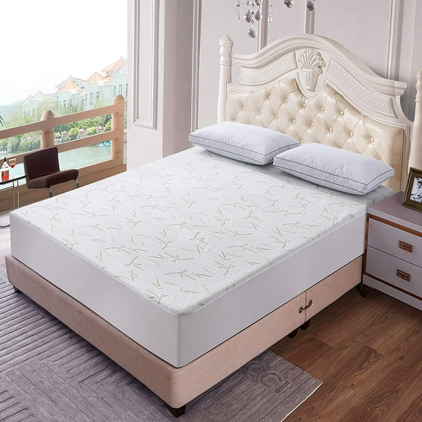 Bamboo Mattress Protector Twin Size Breathable Waterproof Mattress