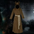 thumbnail image 1 of Robe à Capuche Manteau Cosplay Costume pour la Performance de Scène Mascarade Marron S, 1 of 8