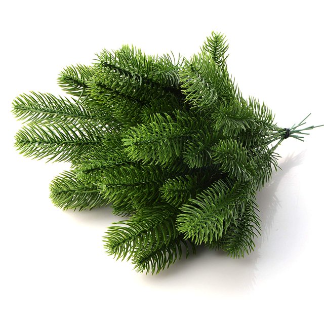 30 piezas de ramas de abeto artificiales para hacer tú mismo, guirnaldas navideñas, adornos para decoración de jardín