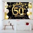 thumbnail image 2 of NICEGOU 50 Geburtstag Dekoration Party Deko Set In Schwarz Gold, 2 of 5