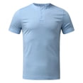 thumbnail image 5 of BOBOGOJP Men's Fashion T-Shirts Short Sleeve Crew Neck Tops Work Solid Color Pullover (Blue,L), 5 of 5