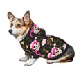 thumbnail image 7 of Fotbe Skull Daisy Print Small Dog Sweater Hoodies Pet Grey Hooded Soft Fleece Sweatshirts with Pocket Fall Winter Puppy Cat Sweaters Warm Clothes-Medium, 7 of 7