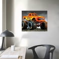 thumbnail image 4 of Creowell Watercolor Cartoon Car Color Racing Vehicle Painting Garage Wall Decor Modern Canvas Prints for Playroom Farmhouse Men Living Room Home 16x12in, 4 of 6