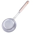 thumbnail image 1 of Inteprter Colador, colador, fideos, espátula para cocinar, Pasta, aceite, cuchara, colador, herramienta de cocina, mango de madera, acero inoxidable, Cocina y Comedor 18 # Inteprter HA000750-03, 1 of 6