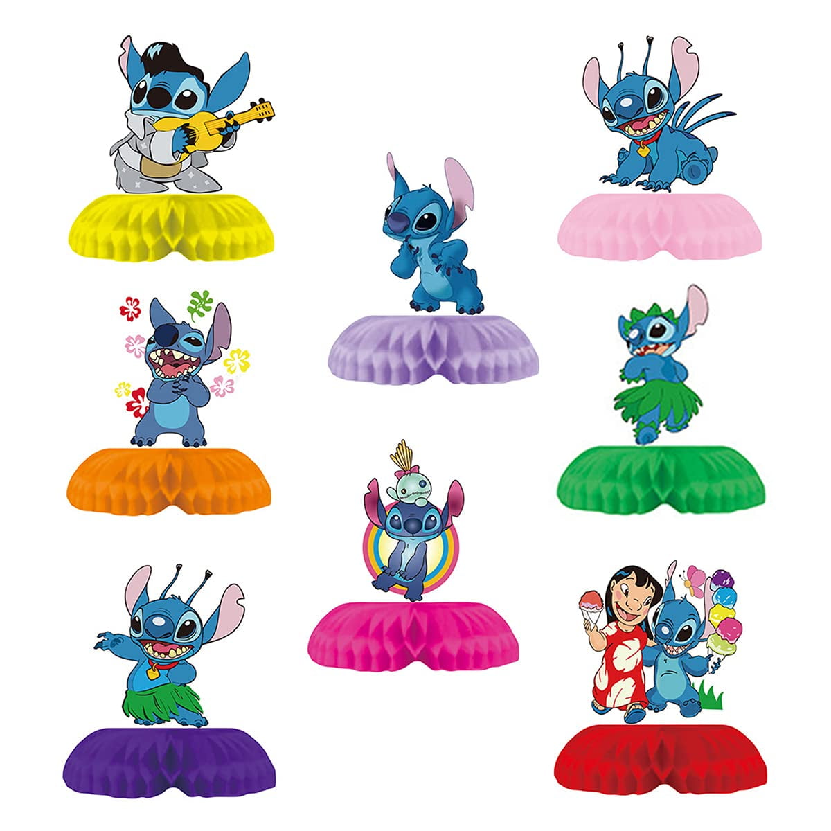 8pcs/set Cartoon Stitch Figure Toys Cake Toppers Decoration Ornament For  Kids Toys Gifts