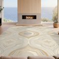 thumbnail image 2 of Design&I 8'x10' Washable Area Rug Snag-Free Beige Cream Curved Angular Symmetrical Layout Contemporary Neutral for Dining Room, Large Office, Lounge, 2 of 7