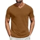 thumbnail image 1 of Pullover de Manga Corta para Hombres de Moda Casual Color Sólido V-Cuello Top Blusas, Poliéster Verano, 1 of 6