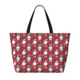 thumbnail image 2 of KLL Gnome And Snowflakes Print Large Beach Tote Bag Women Waterproof Sandproof Zipper Beach Tote Bag for Pool Gym Grocery Travel with Wet Pocket, 2 of 7