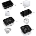 thumbnail image 4 of Ice Cube Tray,Silicone Ice Cube Molds for Freezer with Lid (Set of 4) - Sphere Ice Ball, Large Square, Diamond Cut & Hexagonal Shapes Ice Maker for Whiskey,Reusable and BPA Free, 4 of 6