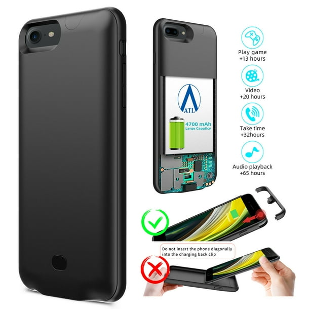 For Iphone Se 2020 6 7s 7 8 Battery Charging Case Cover External Power Charger Walmart Com Walmart Com