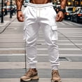 thumbnail image 5 of Mens Fleece Cargo Sweatpants Elastic Waist Cuff Baggy Joggers Drawstring Active Athletic Casual Pants with Pockets, 5 of 5