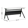 thumbnail image 4 of Emma + Oliver Heavy-Duty Flip Top Training Table with Nesting Design, Privacy Panel, Y-Legs, 1" White Tabletop, Black Metal Frame - 60" x 24", 4 of 13