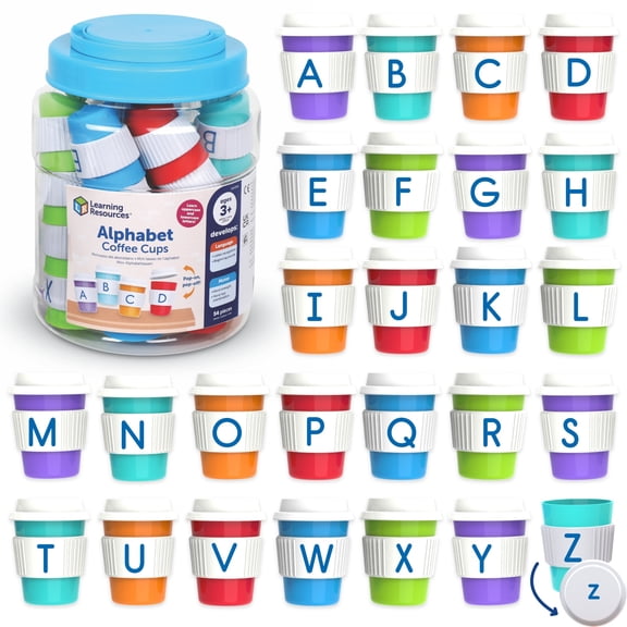 Learning Resources Alphabet Coffee Cups - ABC Toys, Phonics Practice,, Ages 3 