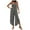 Gray jumpsuits for women, variant on Usmixi Jumpsuits for Women Fashion Irregular Loose Wide Leg Lightweight Spaghetti Strap Long Jumpsuits Overalls Summer Formal Solid Square Neck Sleeveless Maxi Rompers Khaki s