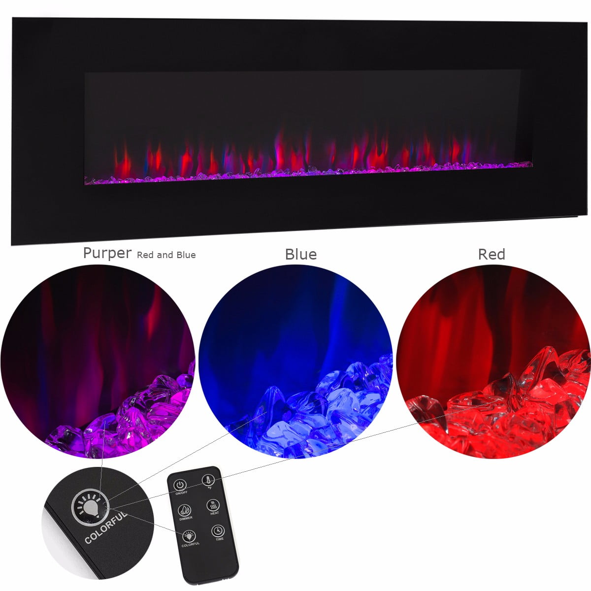 Xtremepowerus 50 Wall Mount Electric Fireplace With Glass Firestone Xtremepowerus 50 Wall Mount Electric Fireplace With Glass Firestone 750w 1500w Com